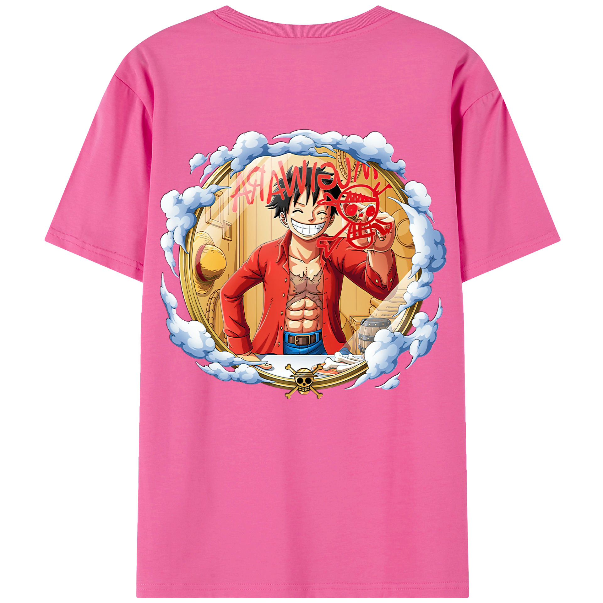 ワンピース モンキー・D・ルフィ ONE PIECE Monkey D. Luffy レディース半袖Tシャツ(バックプリント)